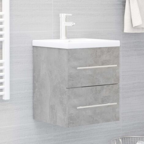 Mobile Bagno Sottolavabo 60x30x60 Cm - Doppia Anta, Grigio E Quercia, Con Ripiano Interno
