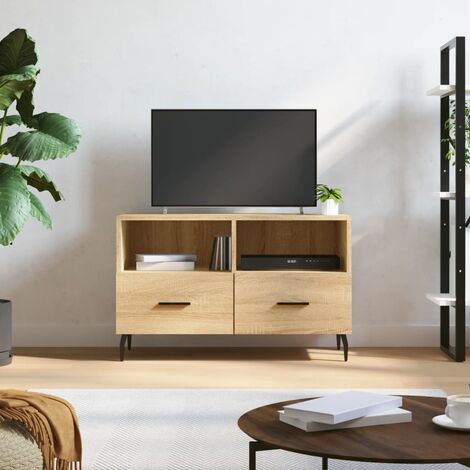 Mobile per TV，Porta TV Salotto，Tavolino TV Rovere Sonoma 80x36x50 cm Legno  Multistrato MCWN476923 MaisonChic