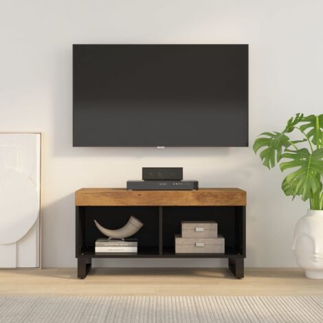 HomCom Mobile Porta-tv in Legno, Nero, 114x40x40.5cm