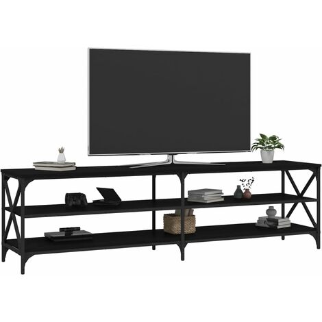 Mobile Porta TV，Mobili TV，Tavolino TV Nero 180x40x50 cm in Legno  Multistrato MCWN658184 MaisonChic