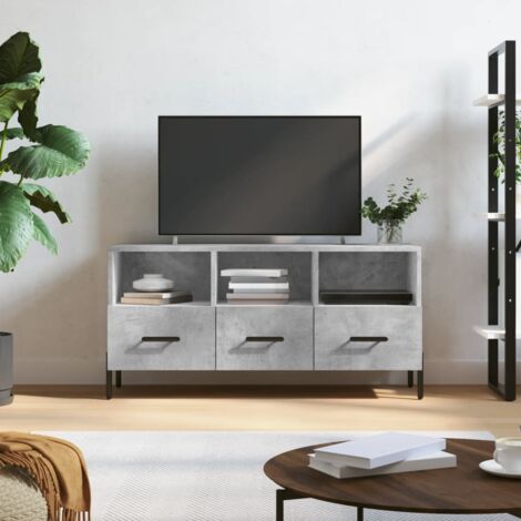 Mobile Porta TV，Mobili TV，Tavolino TV Grigio Cemento 102x36x50 cm Legno  Multistrato MCWN254761 MaisonChic