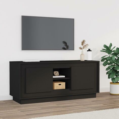 Mobile Porta TV Nero 102x35x45 cm in Legno Multistrato vidaXL