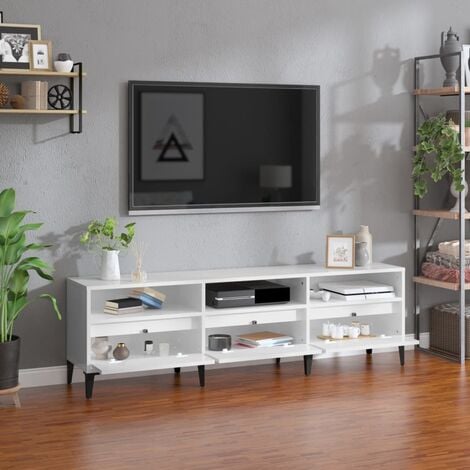 VidaXL Mobile tv con ruote bianco 80x40x40 cm in legno multistrato Mobili  porta tv 