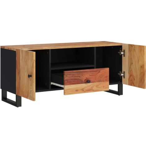 Mobile TV，Mobile Porta TV Salotto，Tavolino TV 105x33,5x46cm Legno Massello  Acacia Legno Multistrato MCWN730243