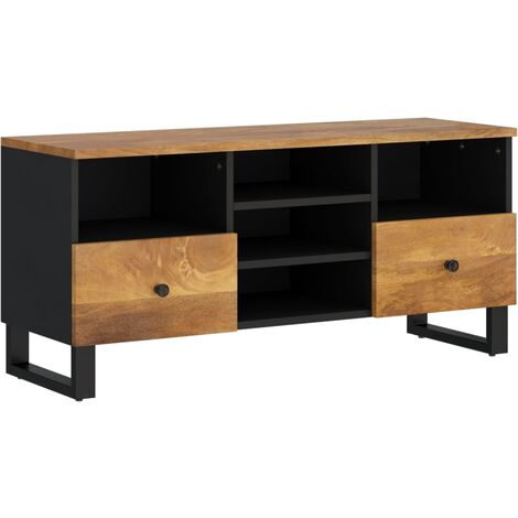 Mobile TV，Mobile Porta TV Salotto，Tavolino TV 100x33x46cm Legno Massello Mango e Legno Multistrato MCWN927326 MaisonChic