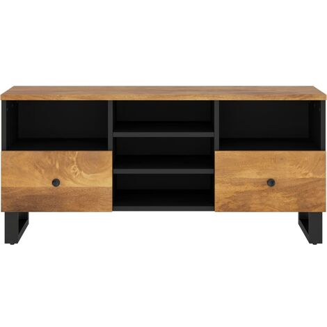 Mobile TV，Mobile Porta TV Salotto，Tavolino TV 100x33x46cm Legno Massello Mango e Legno Multistrato MCWN927326 MaisonChic