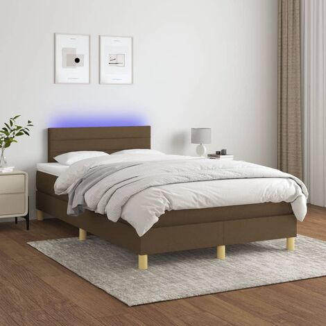 Letto a Molle con Materasso e LED，Letti per adulti，Letto singolo Nero  90x200 cm in