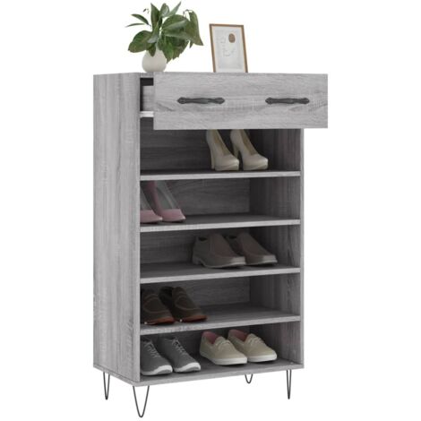 Scarpiera Salvaspazio，Portascarpe，Mobili per scarpe Grigio Sonoma 60x35x105  cm in Legno Multistrato MCI690767 MaisonChic