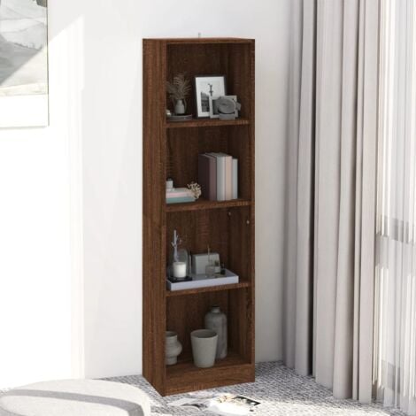 Libreria，Scaffale，Armadio per libri 4 Ripiani Rovere Marrone 40x24x143cm Legno  Multistrato MCI295738 MaisonChic