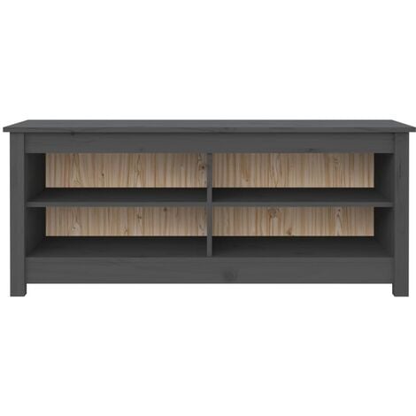 Scarpiera Salvaspazio，Portascarpe，Mobili per scarpe Grigia 110x38x45,5 cm  in Legno Massello di Pino MCI840317