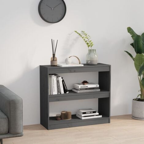 Libreria/Divisorio，Scaffale，Armadio per libri Grigio 80x30x71,5 cm Legno  Massello di Pino MCI159486 MaisonChic