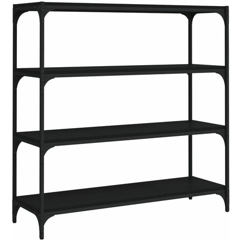 Librerie，Mobile Porta Libri，Scaffale/Armadio per Libri Nero 40x33x100cm  Legno Multistrato e Acciaio CNWI536313 MaisonChic