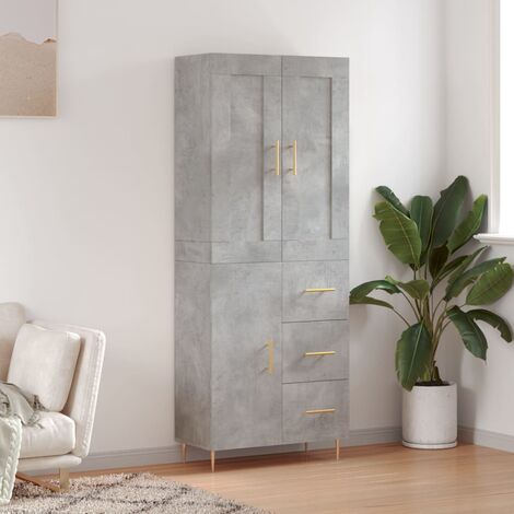 HOMCOM Mobiletto Multiuso 2 Ante da Soggiorno e Salotto in Legno e Metallo,  80 x 40 x 80 cm, Grigio