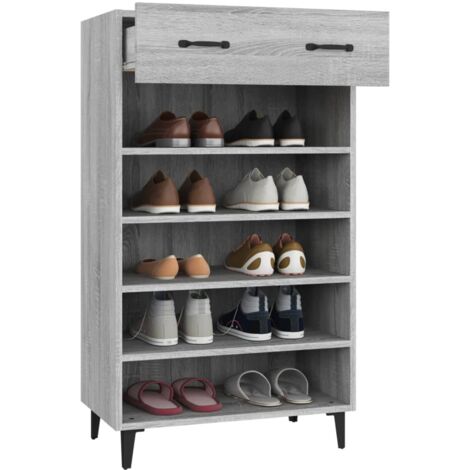 Scarpiera Salvaspazio，Portascarpe，Mobili per scarpe Grigio Sonoma 60x35x105  cm in Legno Multistrato MCI629309 MaisonChic