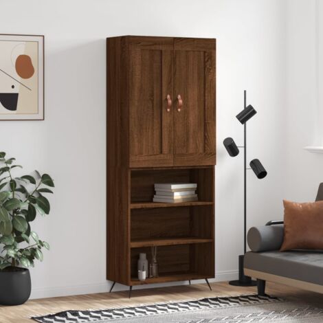 Costway Credenza buffet da cucina a 4 porte 5 gambe, Armadio di stoccaggio  in legno per soggiorno sala da pranzo Noce