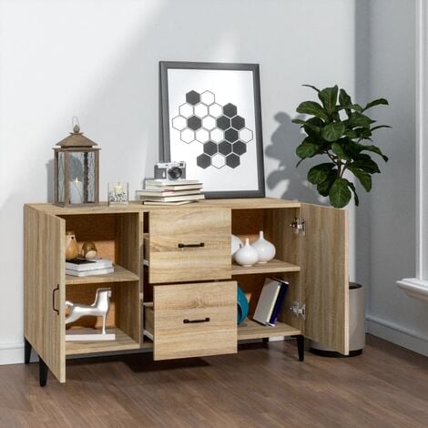 Credenza，Madia per salotto，Buffet da cucina Rovere Sonoma 100x36x60 cm in  Legno Multistrato MCI934307 MaisonChic