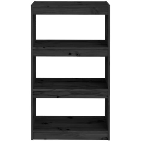 Libreria/Divisorio，Scaffale，Armadio per libri Nero 60x30x103,5cm in Legno  Massello di Pino MCI660750 MaisonChic