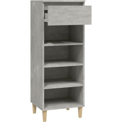 Scarpiera Salvaspazio，Portascarpe，Mobili per scarpe Grigio Cemento  40x36x105 cm in Legno Multistrato MCI758420 MaisonChic