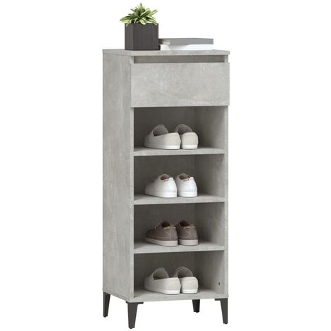 Scarpiera Salvaspazio，Portascarpe，Mobili per scarpe Grigio Cemento  40x36x105 cm in Legno Multistrato MCI758420 MaisonChic