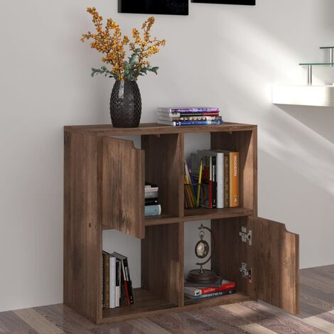 Mobile Libreria in Legno Bianco Rovere con Ante Moderna Scaffali