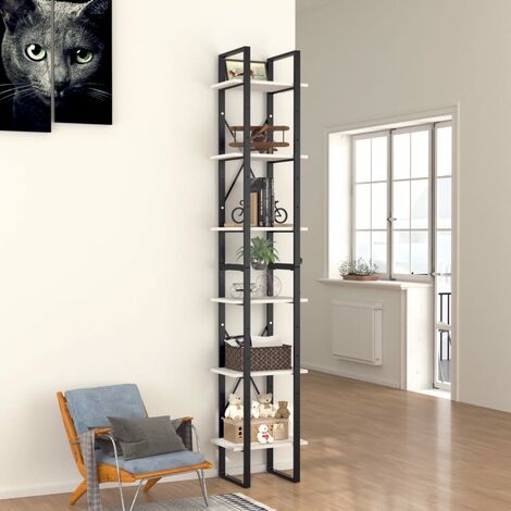 Libreria a 6 Ripiani，Scaffale，Armadio per libri Bianca 40x30x210 cm in  Legno Multistrato MCI841018 MaisonChic