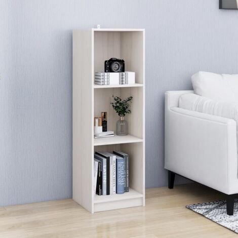 Libreria/Divisorio，Scaffale，Armadio per libri Bianco 36x33x110 cm Legno  Massello di Pino MCI463542 MaisonChic