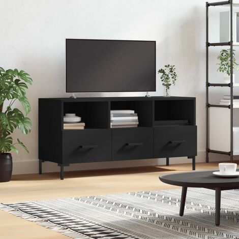 Mobile Porta TV, Armadietti per TV, Tavolino TV Per Salotto Nero 102x36x50  cm in Legno Multistrato KOS84164 MaisonChic