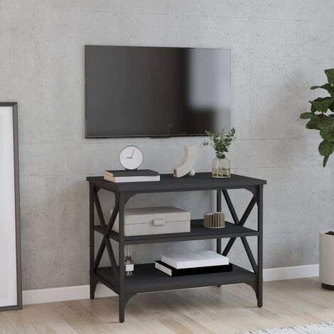 Mobile Porta TV, Armadietti per TV, Tavolino TV Per Salotto Nero 60x40x50  cm in Legno Multistrato