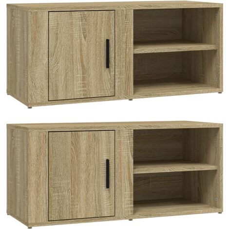 2 pz Mobile Porta TV, Tavolino TV, Armadietti a per TV Rovere Sonoma 80x31, 5x36 cm