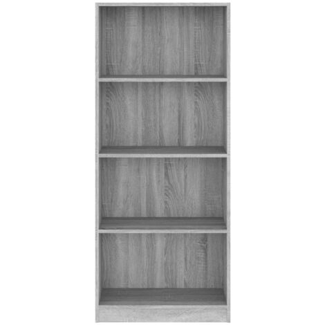 Libreria 4 Ripiani, Scaffale Portaoggetti, Scaffale per libri e documenti  Grigio Sonoma 60x24x142 cm Legno Multistrato