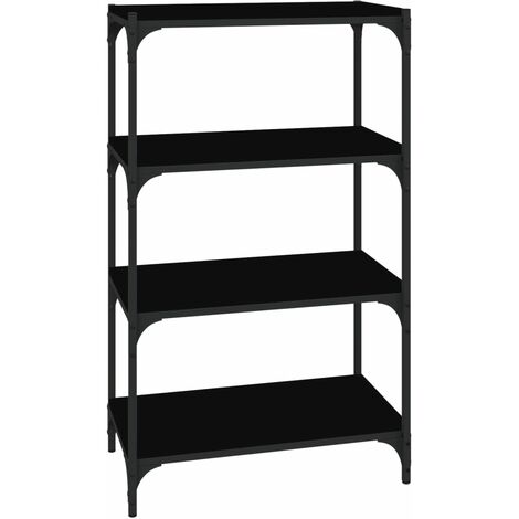 Libreria, Mobile Porta Libri, Scaffale Portaoggetti Nero 60x33x100cm Legno  Multistrato e Acciaio KOS68783 MaisonChic