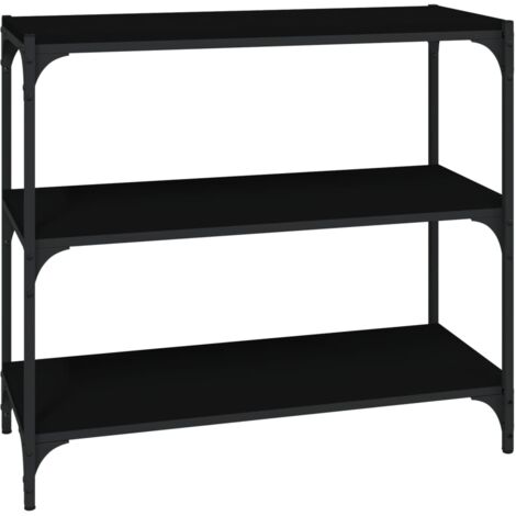 Libreria, Mobile Porta Libri, Scaffale Portaoggetti Nero 80x33x70,5 cm Legno  Multistrato Acciaio KOS35375 MaisonChic