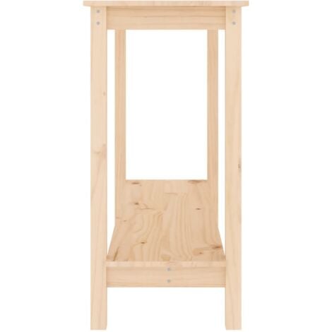 Tavolo Consolle，Tavolo da ingresso，Consolle Salvaspazio e Multiuso per  Soggiorno, Ingresso e Corridoio Nero 110x40x75 cm in Legno Massello di Pino  CNWI402744 MaisonChic