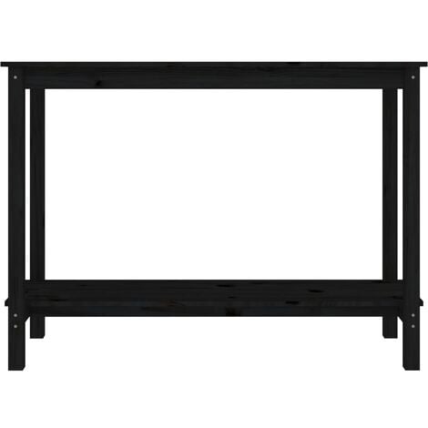 Tavolo Consolle，Tavolo da ingresso，Consolle Salvaspazio e Multiuso per  Soggiorno, Ingresso e Corridoio Nero 110x40x75 cm in Legno Massello di Pino  CNWI414205 MaisonChic