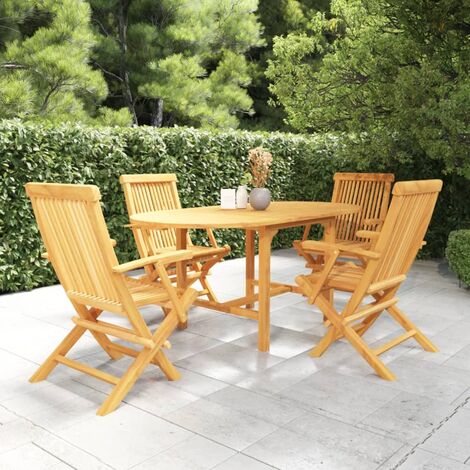 Gruppo Maruccia Set Tavolo e Sedie da Giardino in Legno Teak