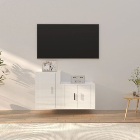 Set di porta TV LUCIDA 180 cm in rovere e bianco - soggiorno decorazione