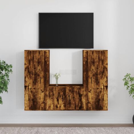 Maison Exclusive - Set Mobili Porta TV 3 pz Bianco in Legno Multistrato