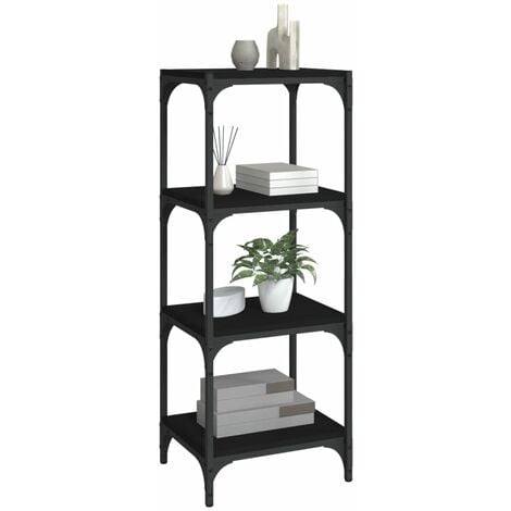 Librerie，Mobile Porta Libri，Scaffale/Armadio per Libri Nero 40x33x100cm  Legno Multistrato e Acciaio CNWI536313 MaisonChic