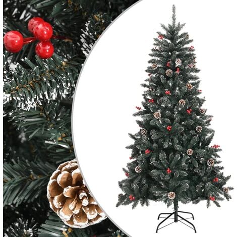 Albero di Natale Artificiale con Base，Albero effetto Realistico，Albero  artificiale Verde 180 cm PVC CNWI648120