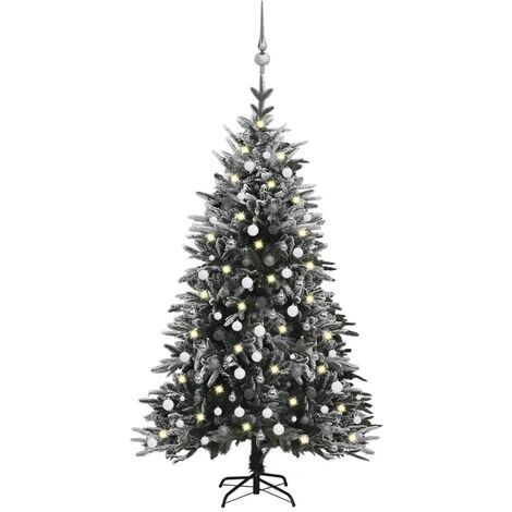 Albero Natale Artificiale FIVMEN 150cm LED Colorato - PVC/PE Realistico Con Supporto Metallico - 11