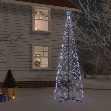 Albero di Natale a Cono Bianco Freddo 1400 LED，Albero effetto  Realistico，Decorazioni natalizie 160x500 cm