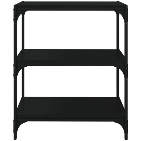 Librerie，Mobile Porta Libri，Scaffale/Armadio per Libri Nero 60x33x70,5 cm Legno  Multistrato Acciaio CNWI999649 MaisonChic