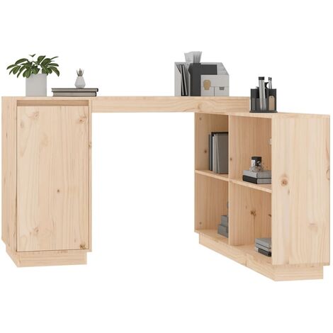 Scrivania，Scrivania per Computer，Tavolo da studio 110x50x75 cm in Legno  Massello di Pino XZZ824935 MaisonChic