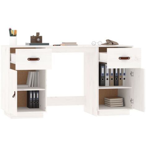 Scrivania，Scrivania da Studio，Tavolo Porta PC per Computer Miele 110x50x93  cm in Legno Massello di Pino XZZ762536 MaisonChic