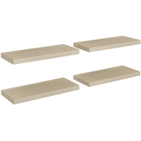 Mensole sospese da parete 4 pz bianche 60x23,5x3,8 cm MDF