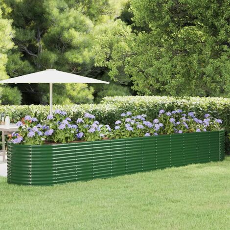 Fioriere Giardino,Letto Giardino,Orti rialzati acciaio verniciato a polvere 507x100x68 cm Verde XZZ255306 Maisonchic