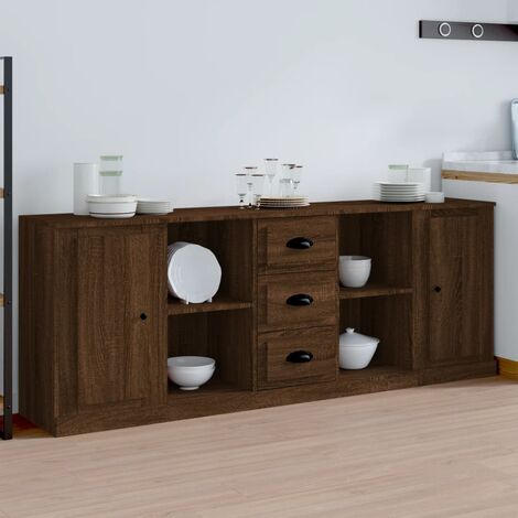 Credenza OPEN Gihome® 4 ante mobile buffet madia moderna base