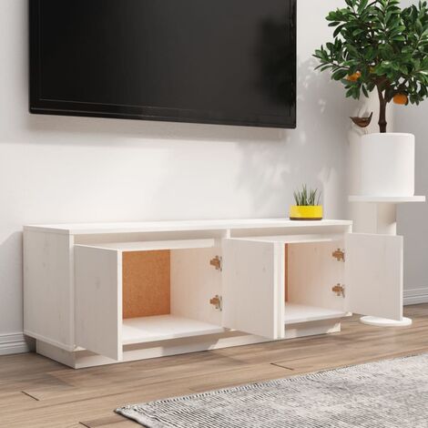 Mobile Porta TV, Armadietti per TV Bianco 110x34x40 cm in Legno Massello di  Pino vidaXL