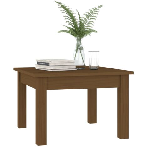 Tavolino da Salotto，Tavolino da caffè，Tavolino basso Miele 45x45x30 cm  Legno Massello di Pino ASFV269009