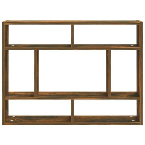 Mensola a Muro, Scaffale a parete, Espositore da Parete Rovere Fumo  75x16x55 cm in Legno Multistrato